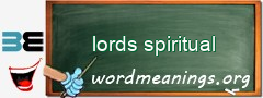 WordMeaning blackboard for lords spiritual